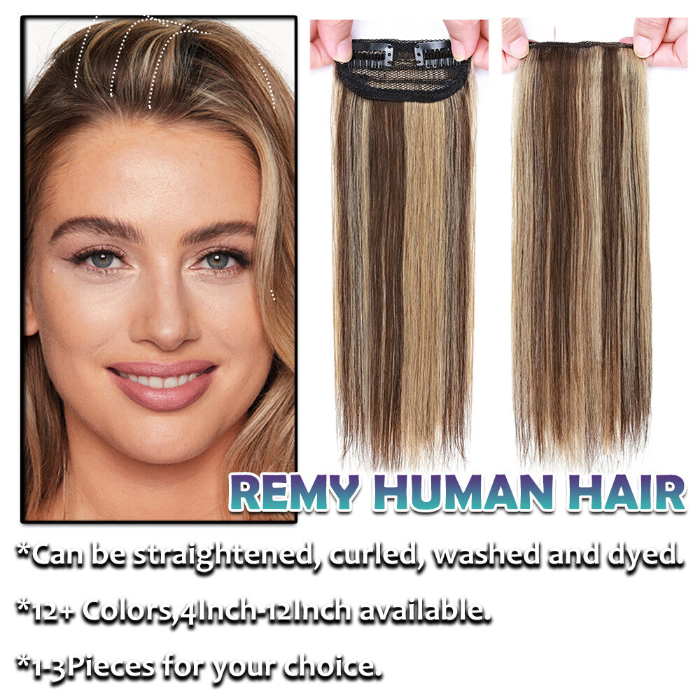 Clip-In Hair Extensions Human Hair Remy Topper & Patch Hairpiece