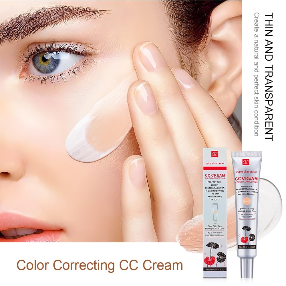 Light Color Correcting CC Cream SPF 25 - Moisturizing Full Coverage Primer