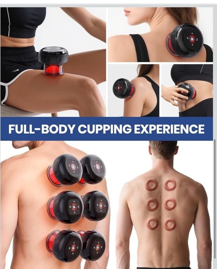Electric Cupping Therapy Kit 5-in-1 with Red Light for Massage & Pain Relief