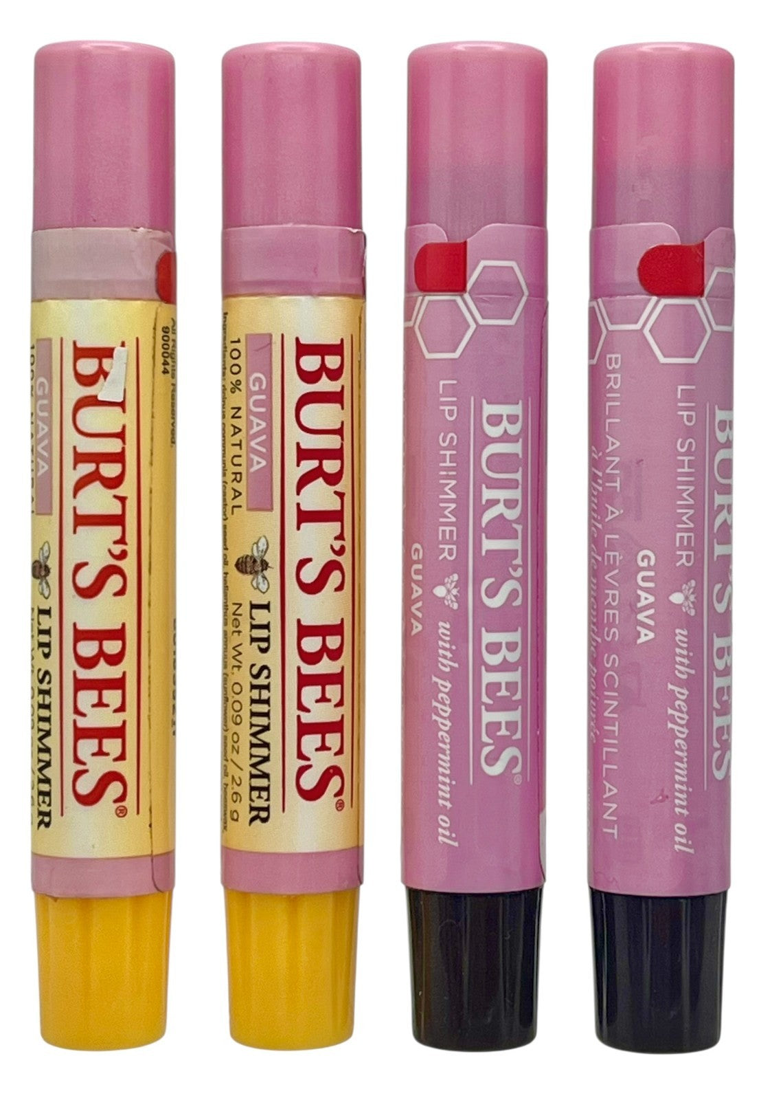 4 Pack Lip Shimmer Set - Natural Lip Gloss with Peppermint & Vitamin E