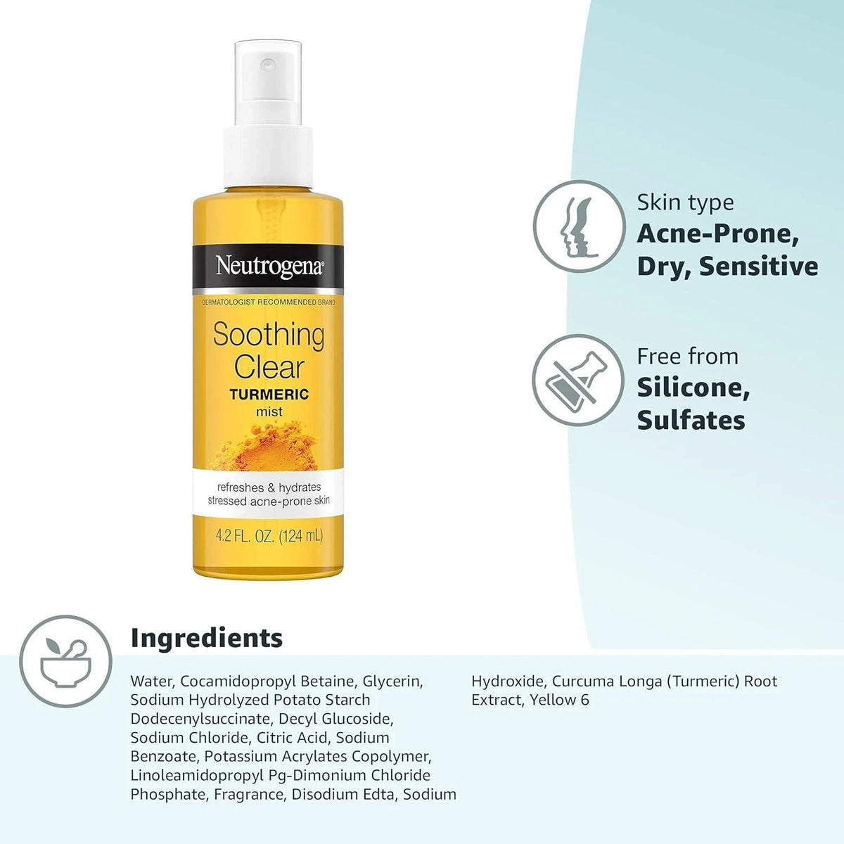 Turmeric Facial Cleanser - Oil-Free, Non-Comedogenic 4.2 Fl Oz