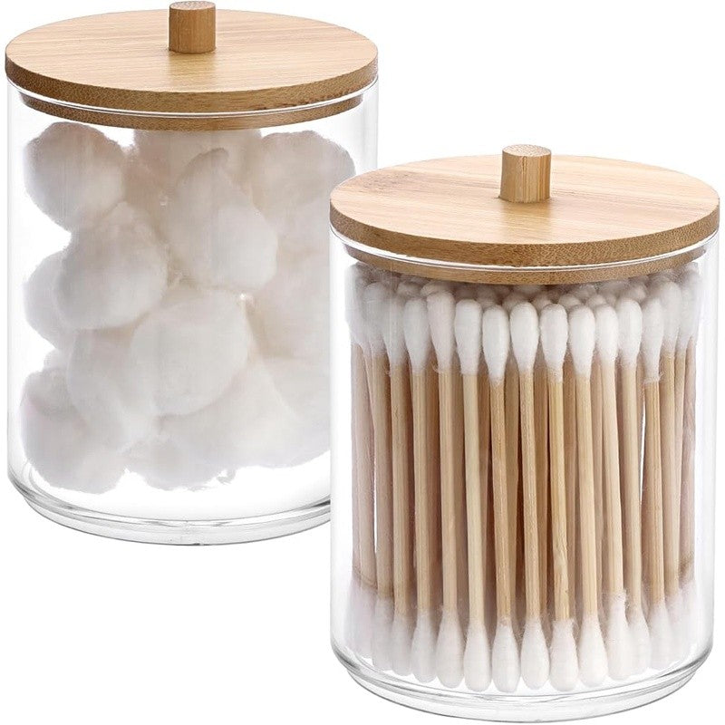 Acrylic Bathroom Storage Jar with Lid - Multiple Sizes & Shapes