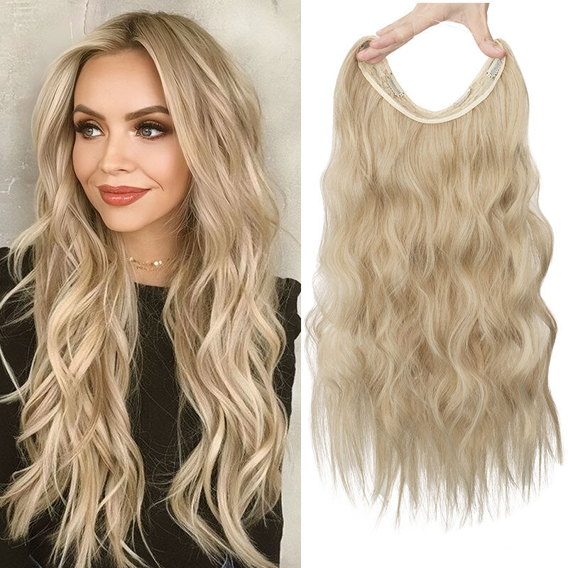 Invisible Wire Hair Extensions - Natural Synthetic Length & Body Wavy or Straight