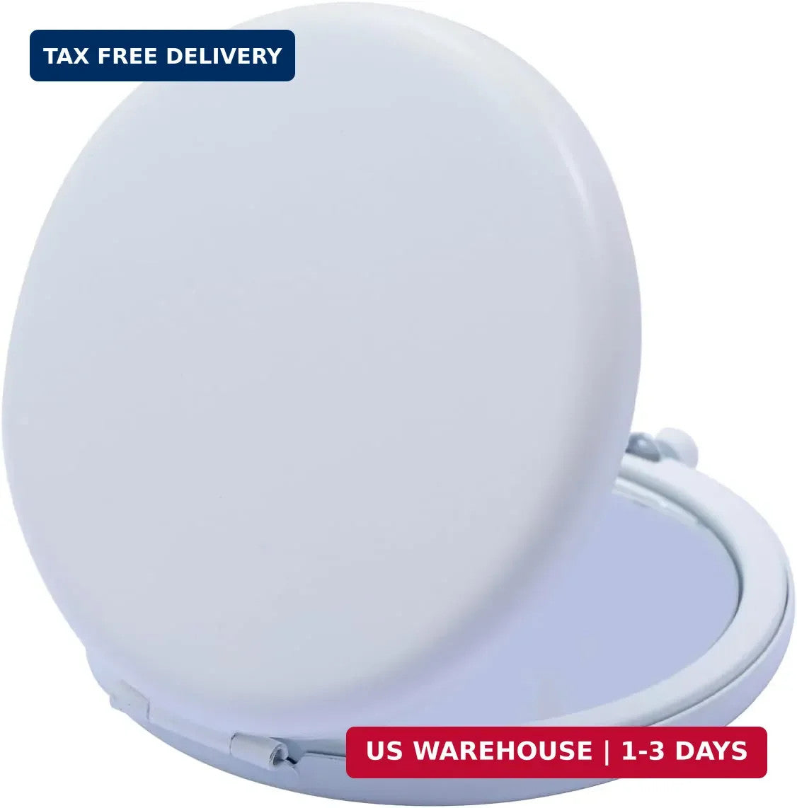 Portable Double-Sided Compact Mirror for Purse, 1X/2X Magnification, Metal Shell