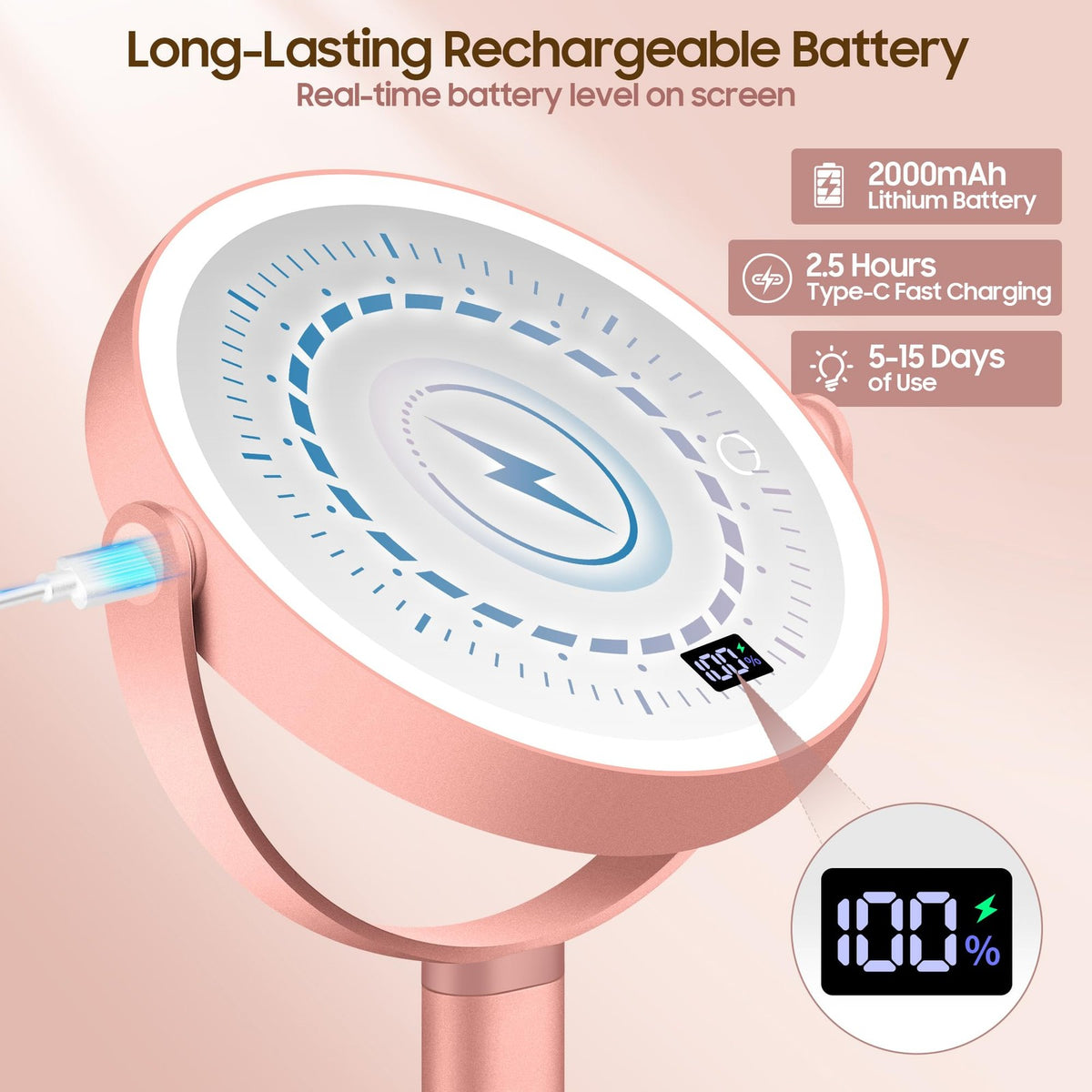 Lighting Magnifying Makeup Mirror with Touch Control 30X/1X for Desk & Travel