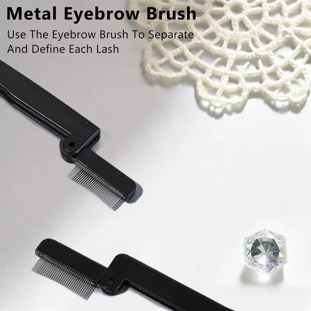 Dual-Sided Folding Mascara and Eyebrow Grooming Brush | Lash Separator & Brow Comb
