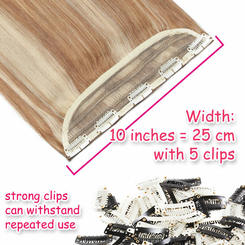 Remy Human Hair Extensions Clip-In Full Head - Brown Black, Multiple Lengths & Colors