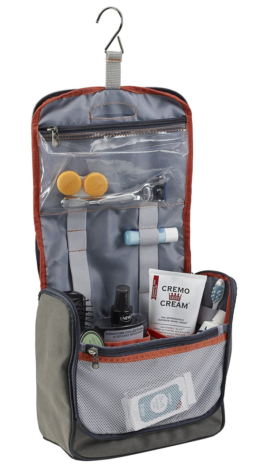 Brushed Twill Hanging Toiletry Bag Travel Organizer for Cosmetics & Personal Items