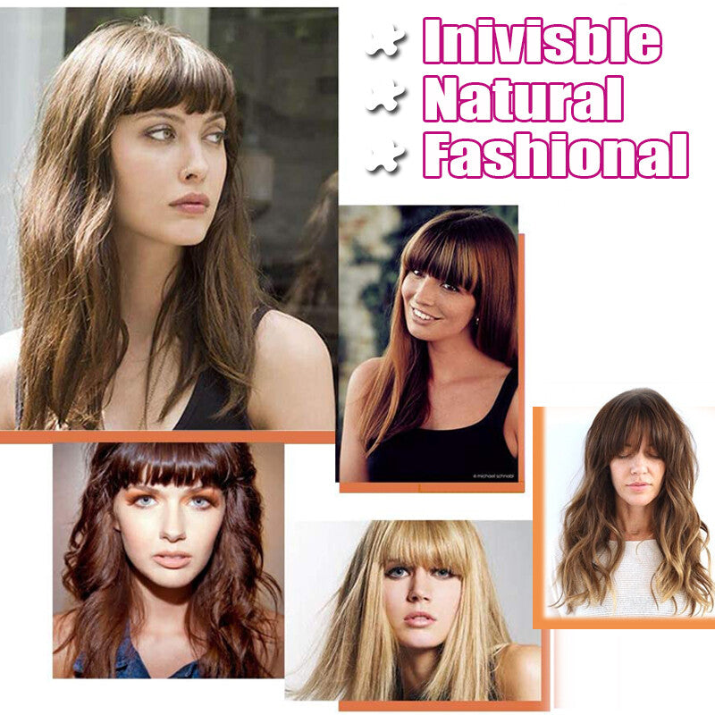 Women Remy Clip-In Hair Extensions Bangs Front Top Piece - Blonde & Dark Colors