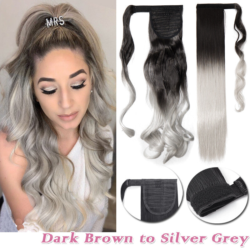 Clip-In Thick Hair Ponytail Extension - Real Human Hair, Various Lengths & Colors