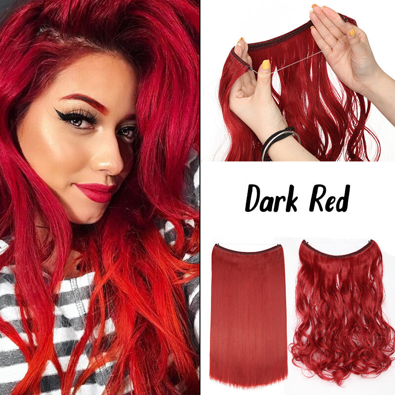 Natural Wire-In Hair Extensions Clip-In Nano Ring Hairpiece - Versatile & Easy to Use