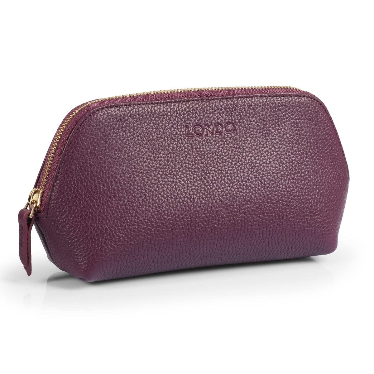 Genuine Leather Makeup Bag Travel Organizer Clutch for Cosmetics & Toiletries