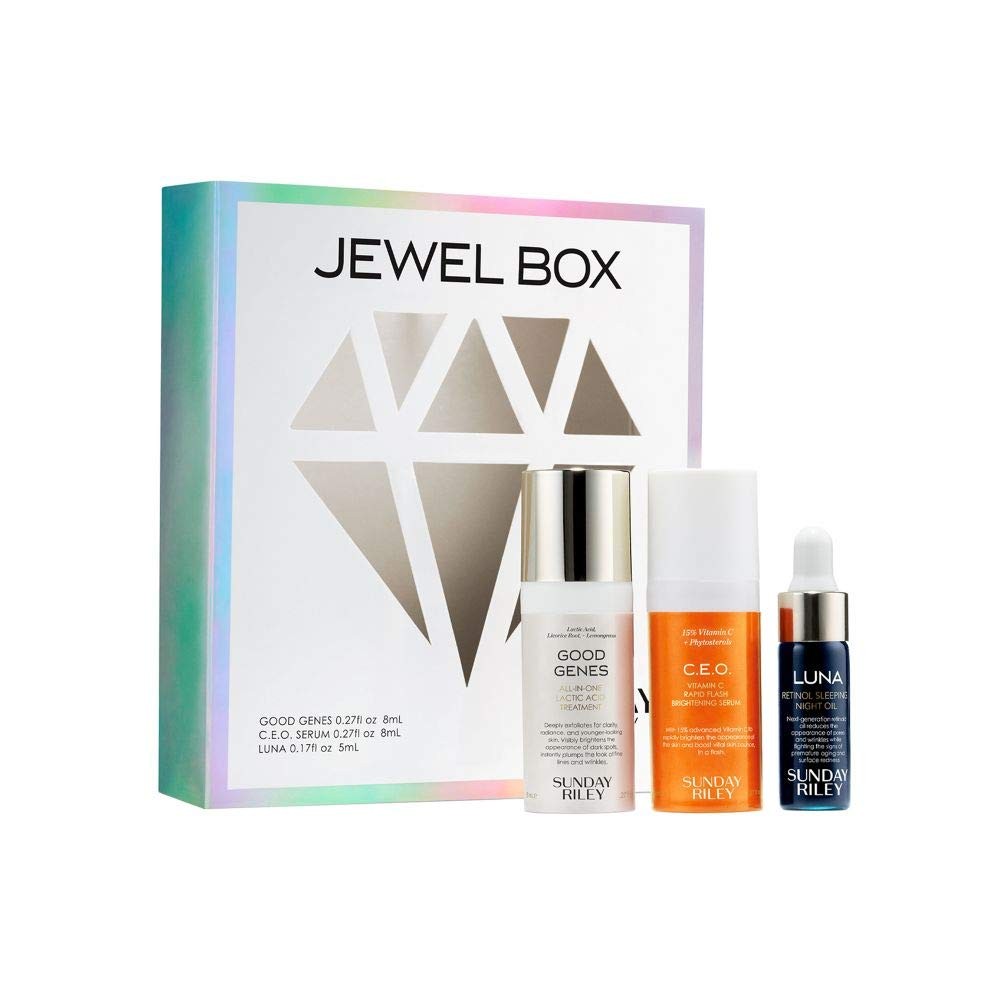 Skin Care Gift Set - Brightening, Exfoliating & Night Oil Trio