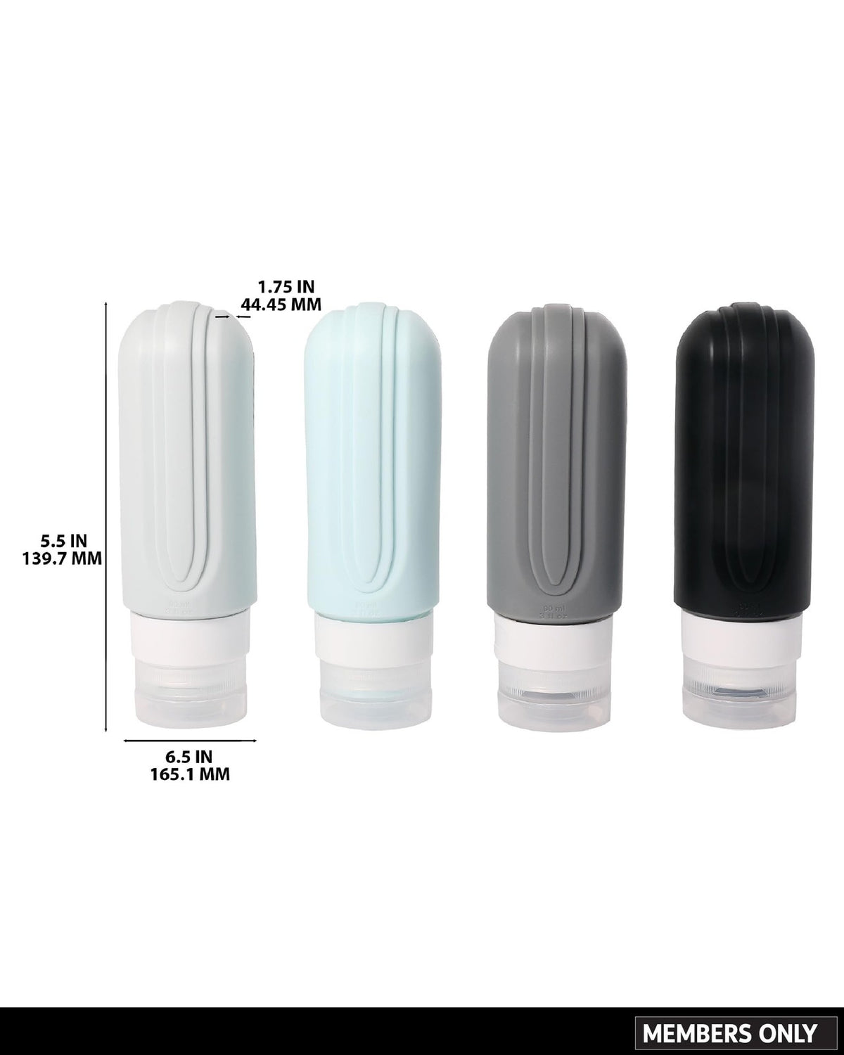 Travel Bottles 4-Piece Silicone Leakproof Set – Wide‑Mouth, Reusable Travel Containers