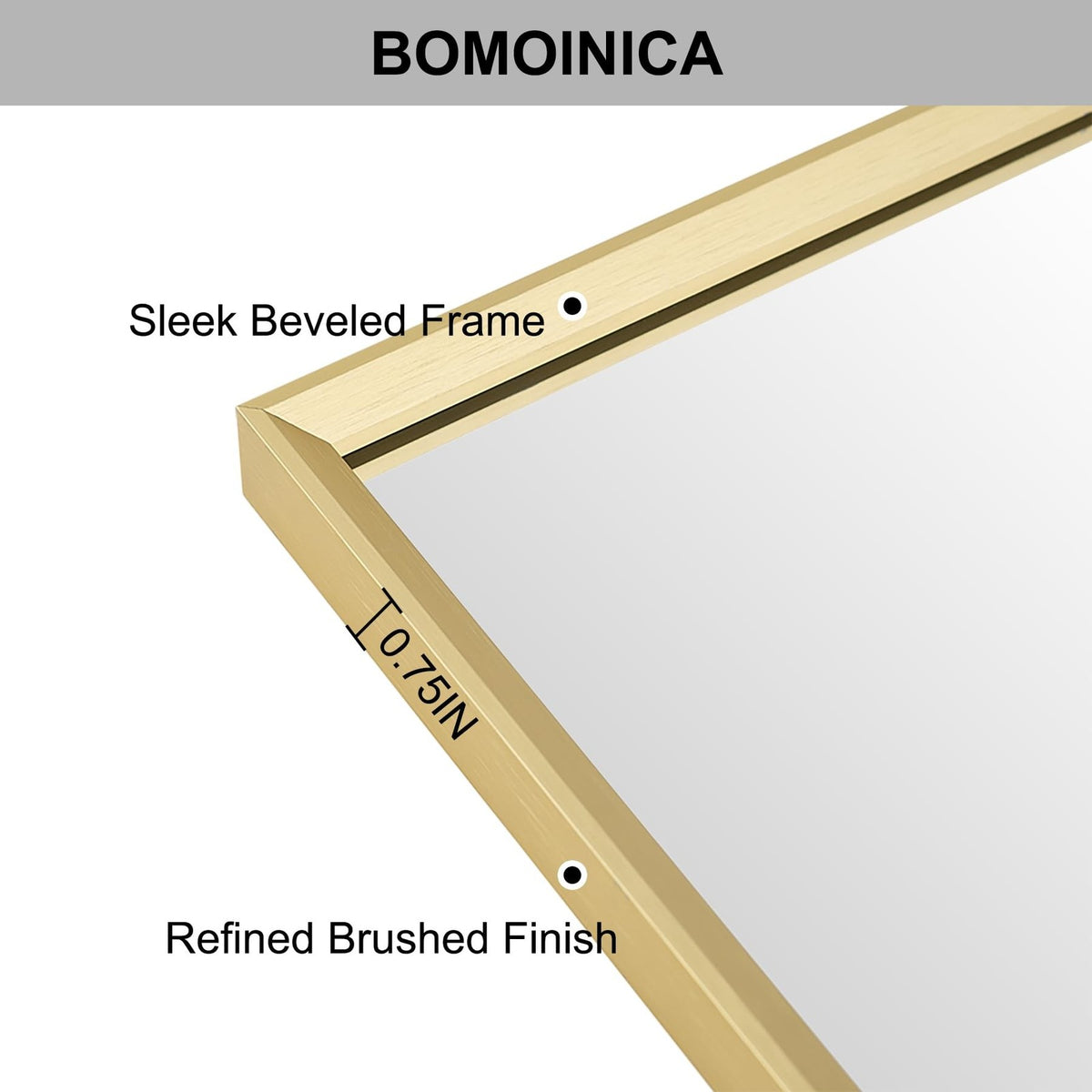16x24 Inch Brushed Gold Wall Mirror for Bathroom Vanity & Over Sink