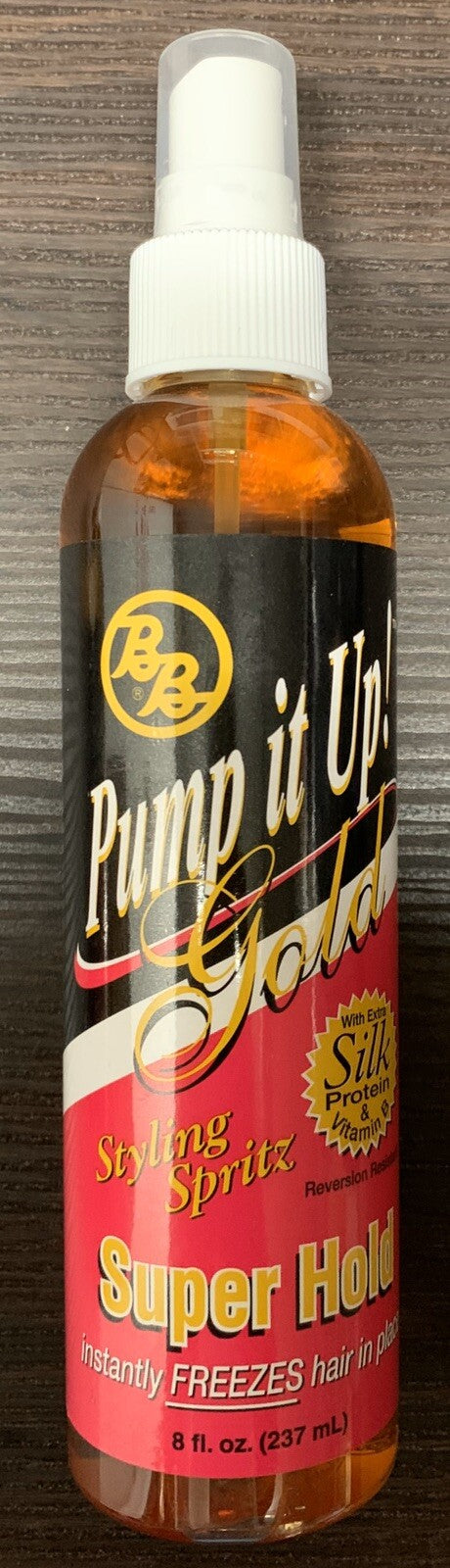 Bronner Bros BB Pump It Up Gold Super Hold Hair Spray 8oz - Strong Finish