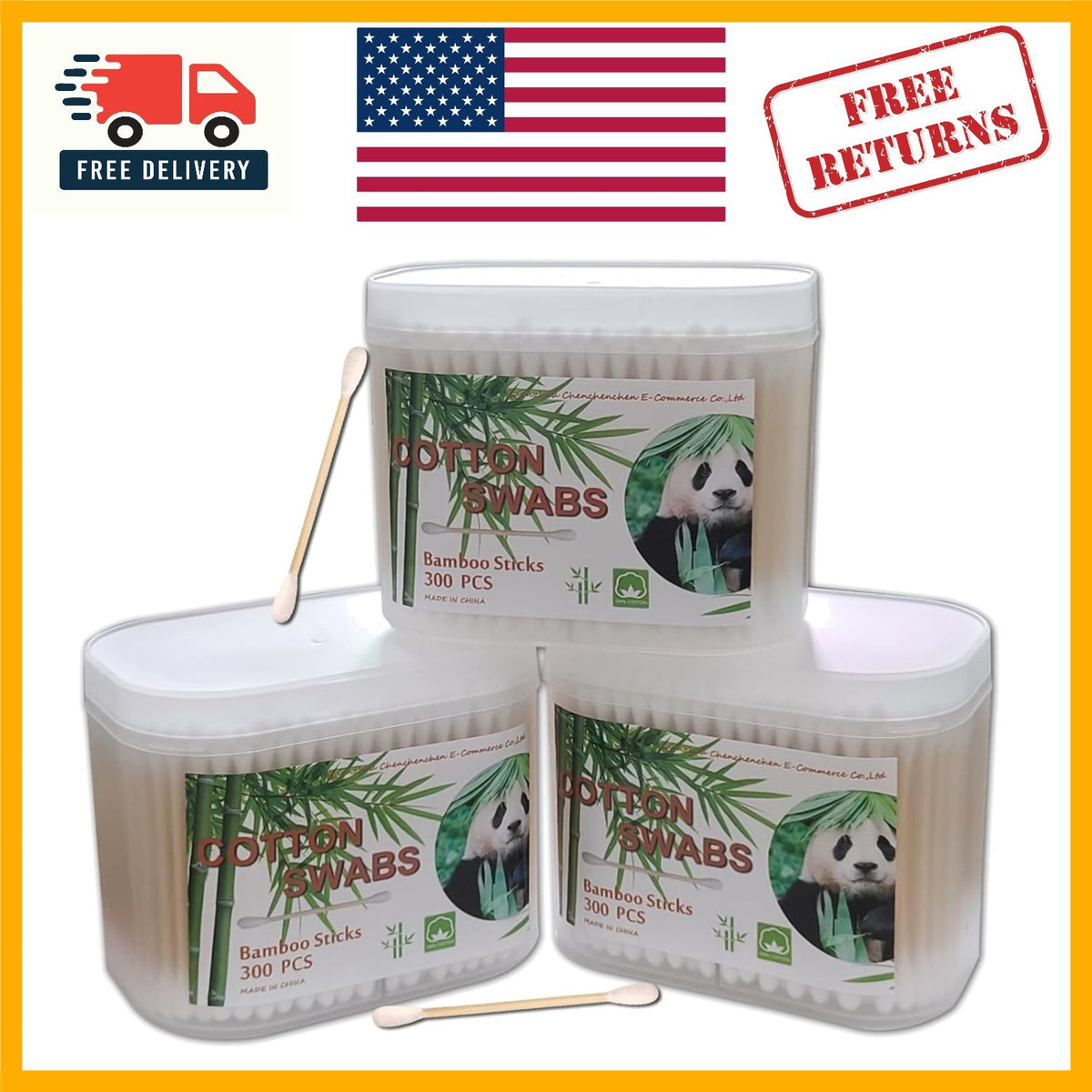 Eco-Friendly Bamboo Cotton Swabs 900pcs for Hygiene & Beauty