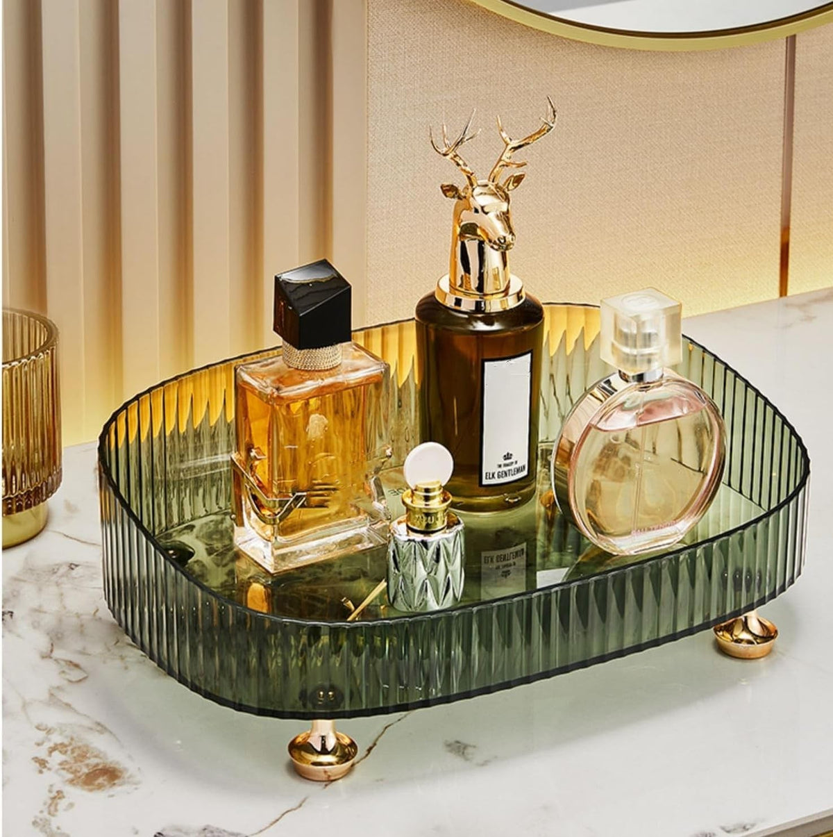 Large Capacity Makeup and Perfume Organizer Tray for Vanity and Countertop