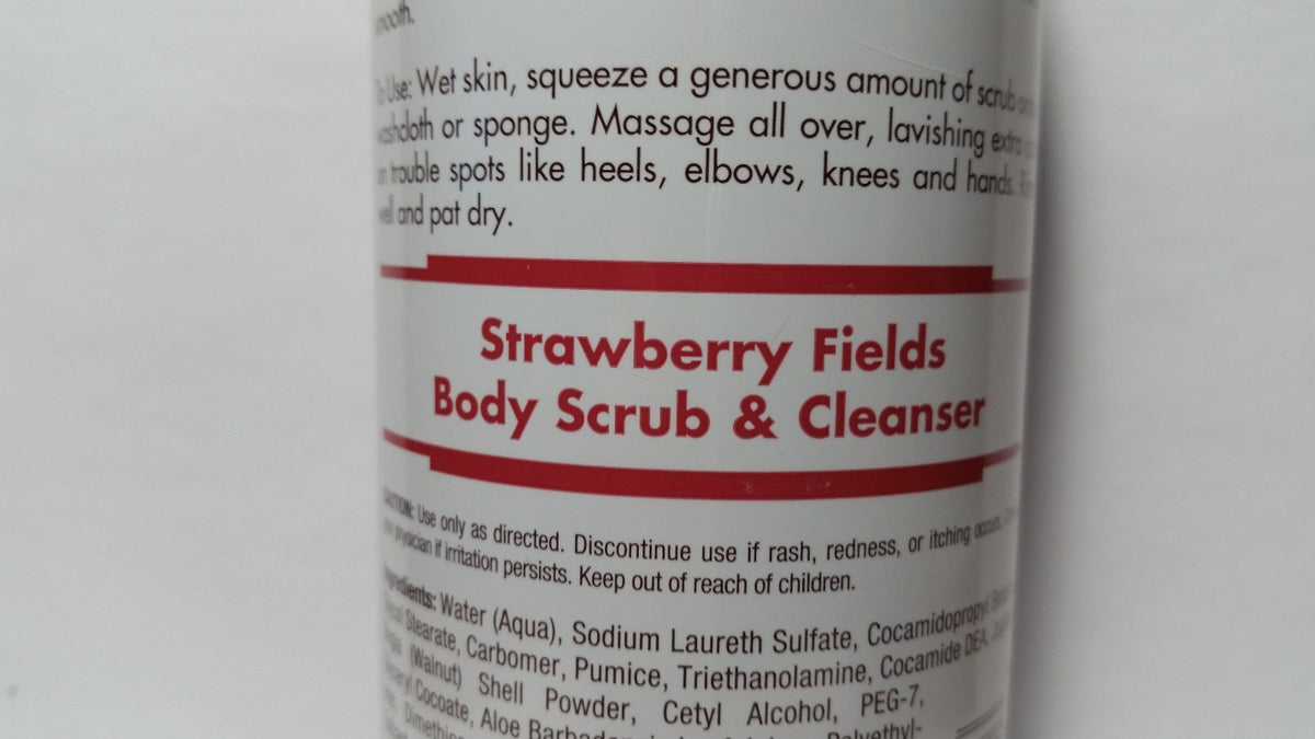 c. Booth Strawberry Fields Body Scrub & Cleanser 2 Pack 16oz Walnut