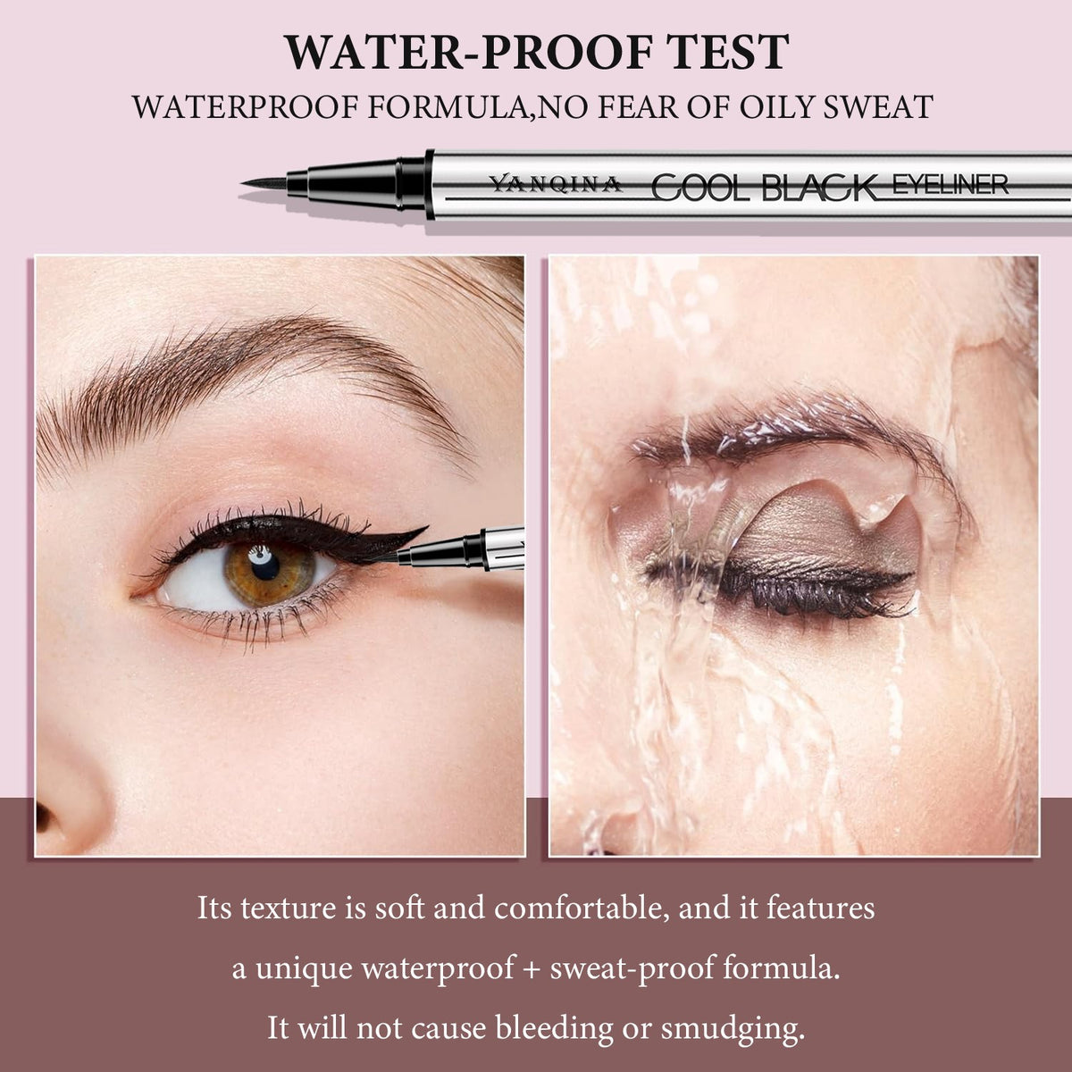 Liquid Eyeliner Pen Waterproof Black/Brown - Precise, Quick-Dry Makeup