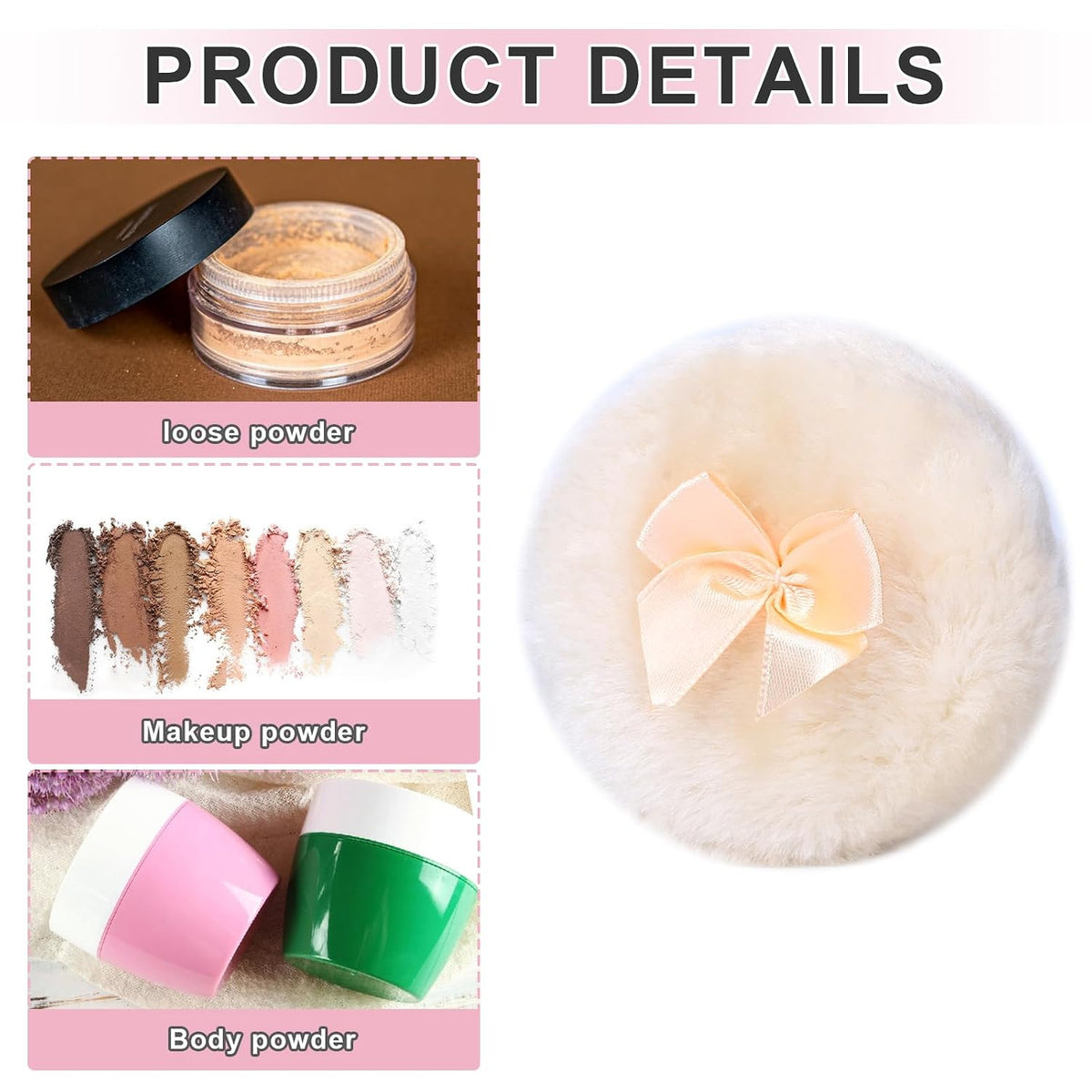 Large Fluffy Powder Puff Set for Face and Body Makeup