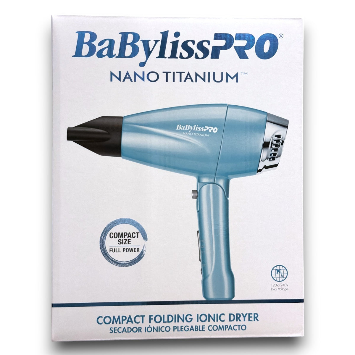 BaBylissPRO Nano Titanium Compact Folding Ionic Hair Dryer - New
