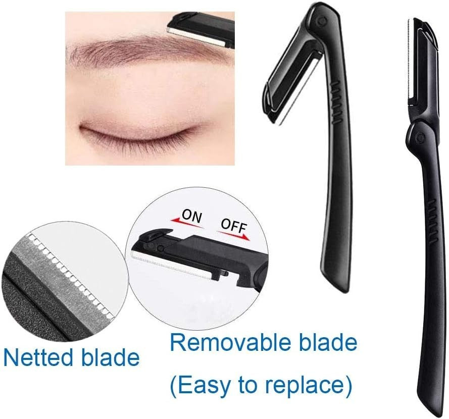 5-in-1 Eyebrow Grooming Kit - Stainless Steel Tweezers, Scissors, Razor