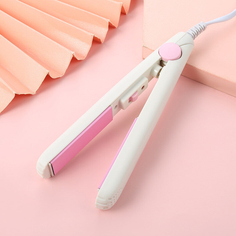 Mini Portable Hair Straightener Curling Iron 2-in-1 Ceramic Styling Tool