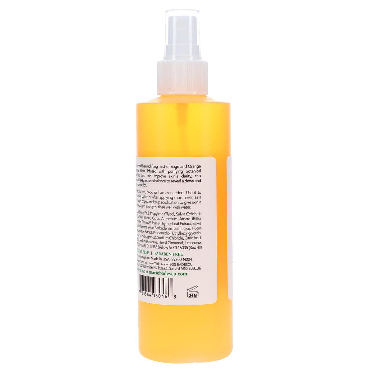 Facial Spray with Aloe, Sage & Orange Blossom - Hydrating Mist 8 oz