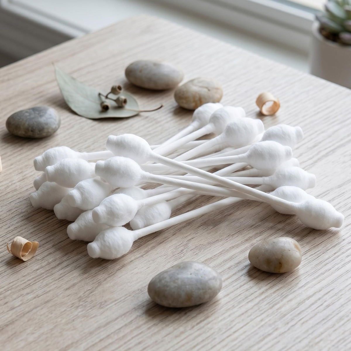 Baby Safety Cotton Swabs with Large Tips - 400 Pack Organic & Eco-Friendly