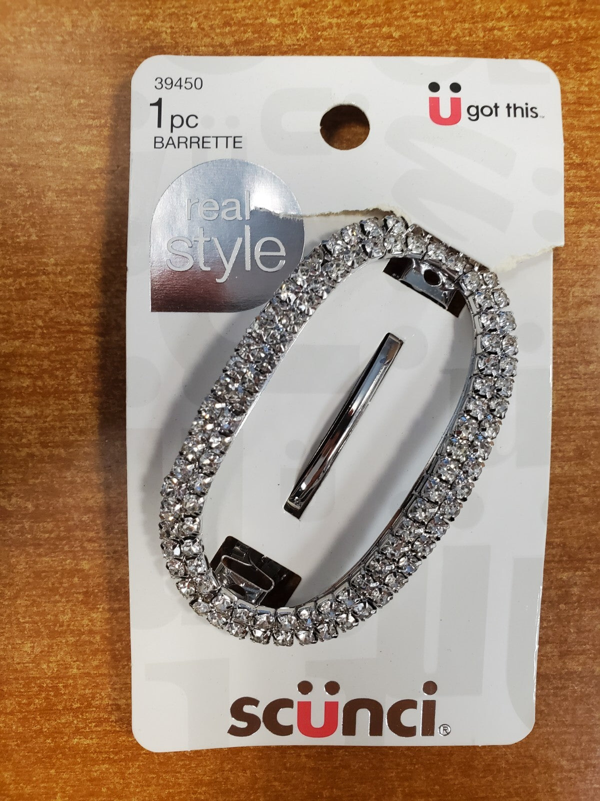 5 Pack: Scunci Real Style Faux Diamond Barrette Hair Clip (4500) R8P8a