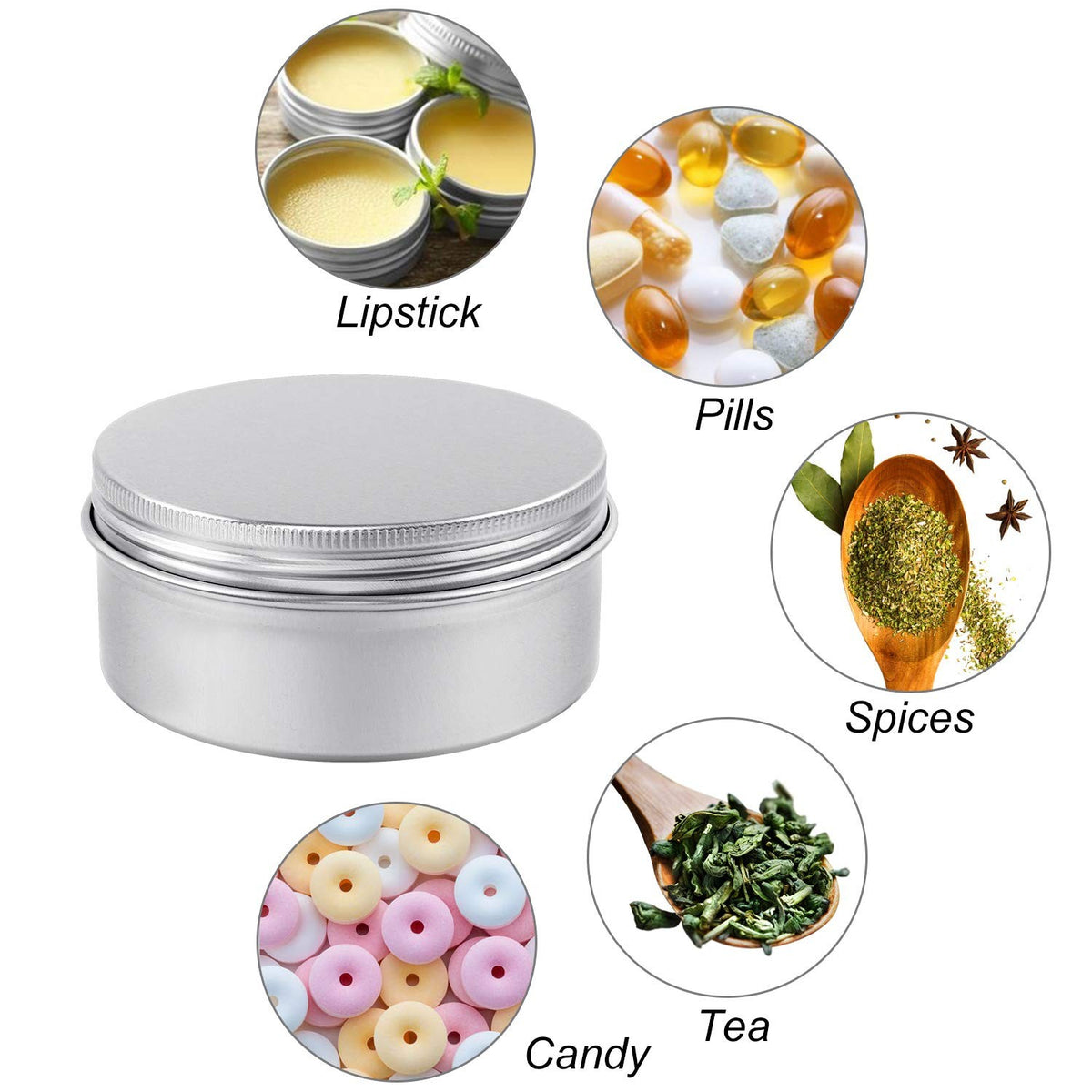 36 Pack 4oz Aluminum Candle Tins with Screw Lids - Round Metal Storage Containers
