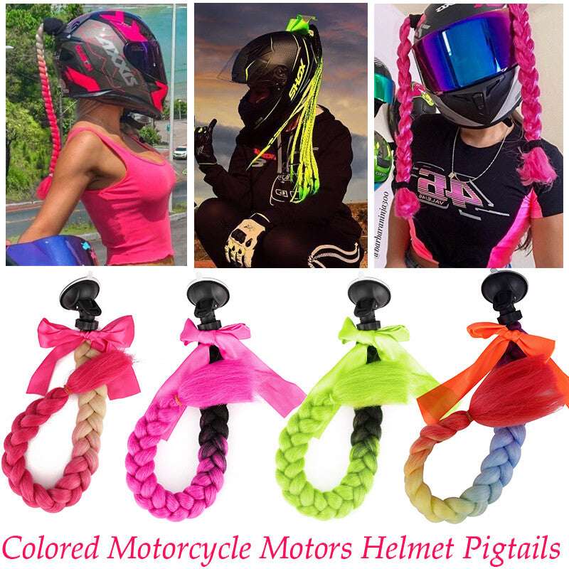 Helmet Ponytail Hair Extensions for Motorcycle Helmets - Braids & Twists