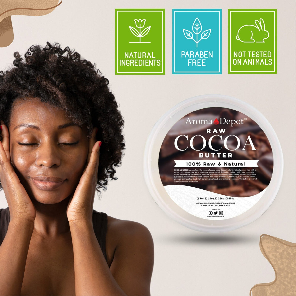 16 oz. Raw Cocoa Butter 100% Pure Cold Pressed