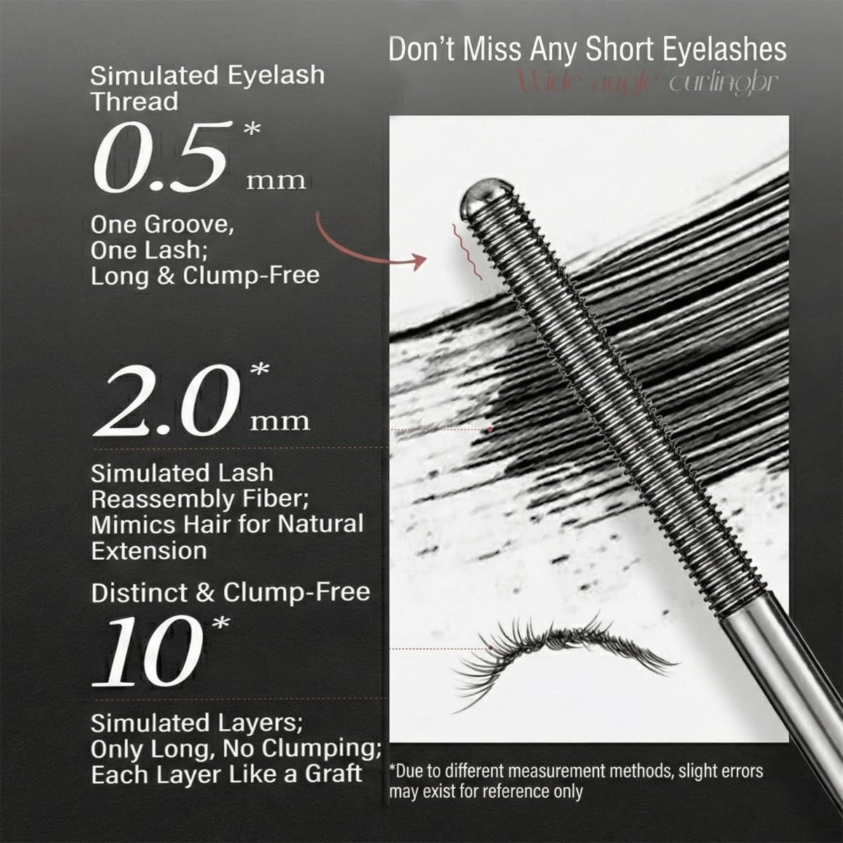 Magnetic Tubing Mascara Set - Waterproof 3D Metal Brush, Long-Lasting Volume