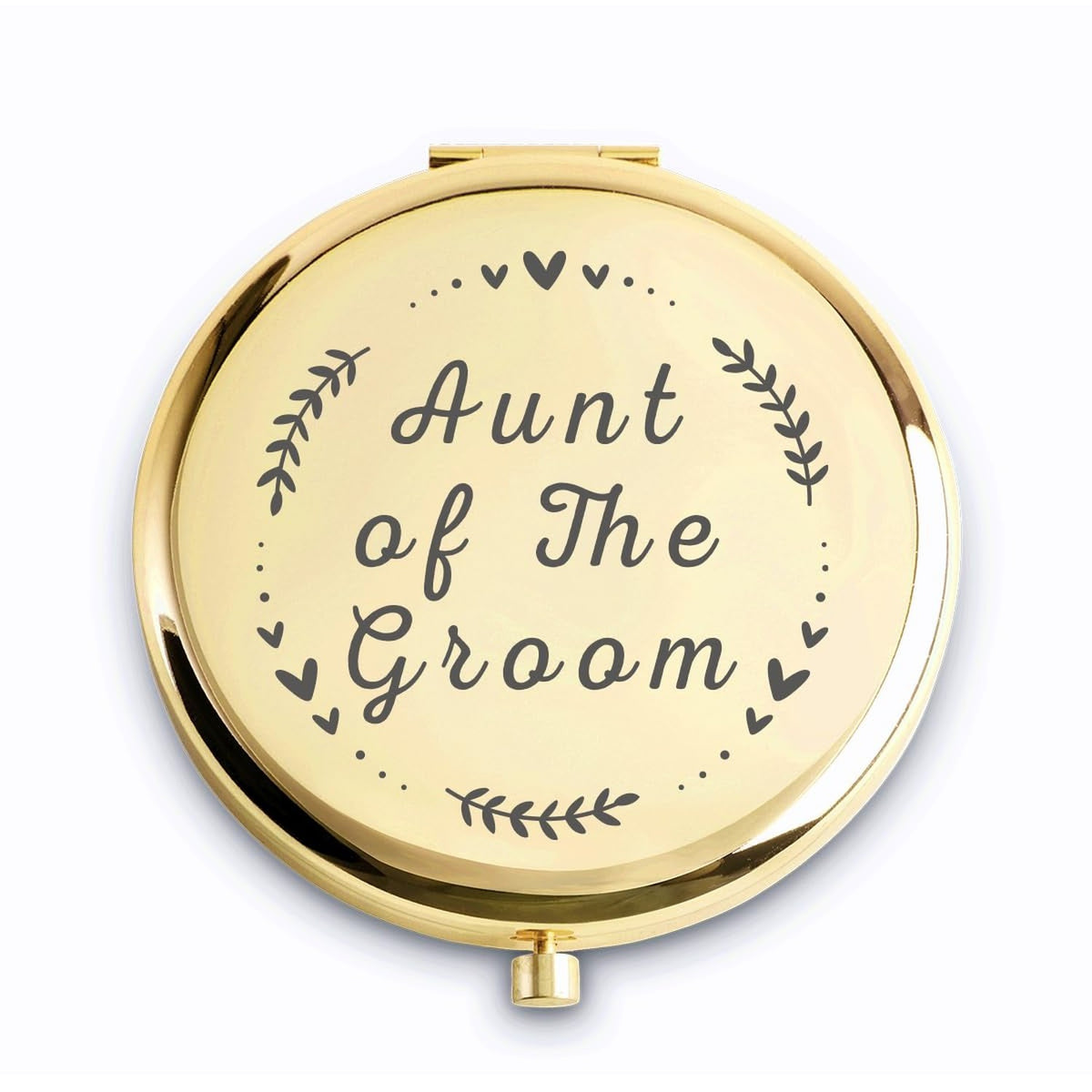 Personalized Aunt of The Groom Compact Mirror - Wedding Gift, Bridal Shower Accessory