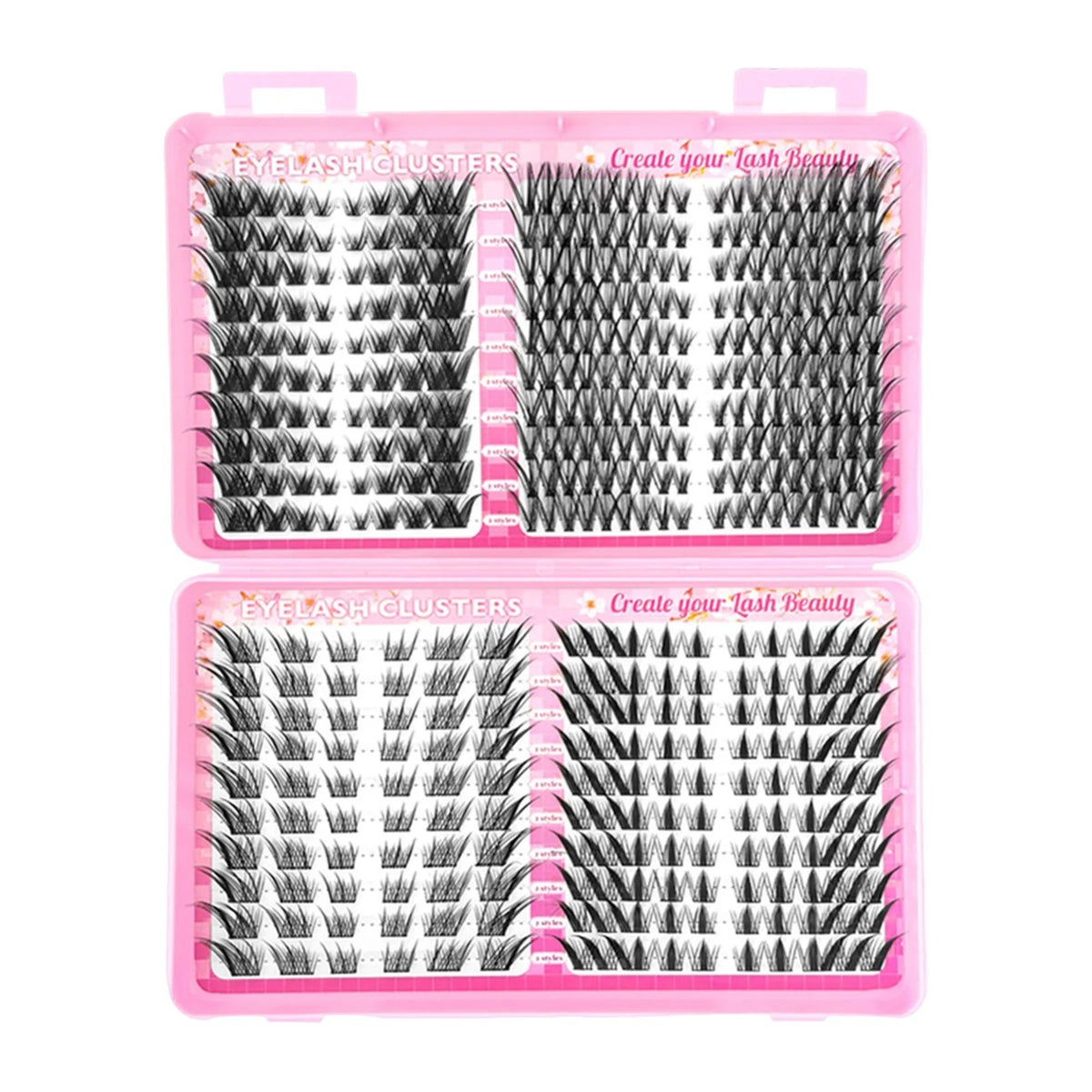 DIY Self-Adhesive Eyelash Cluster Kit - Natural 7-13mm False Lashes, Reusable