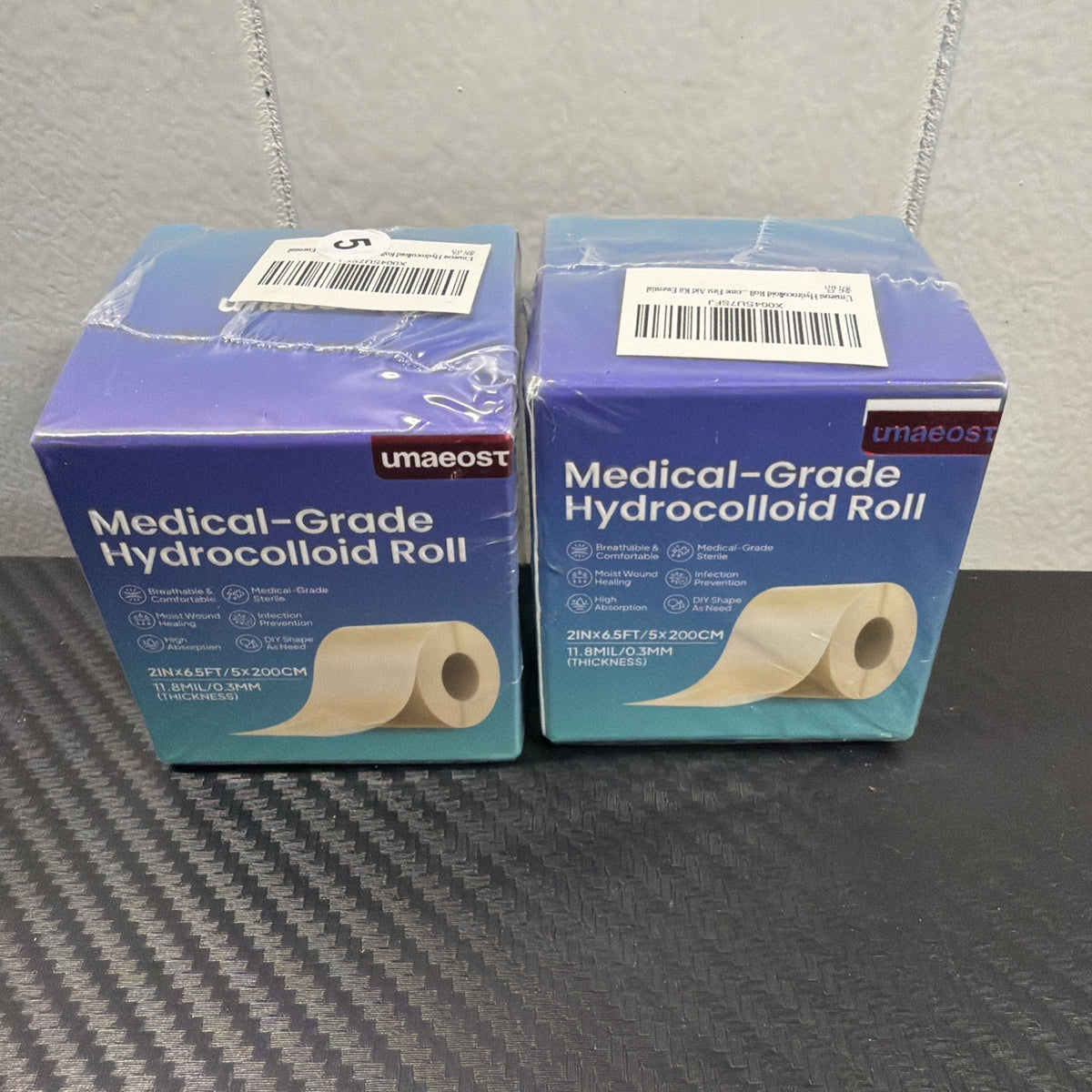 Hydrocolloid Bandages Roll - 2 Rolls 6.5 Ft Sealed First Aid Wound Care