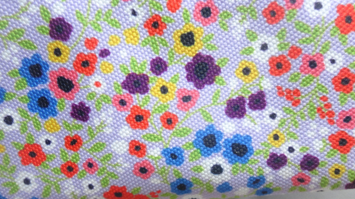 Small Canvas Makeup Pouch Daisy Floral Cosmetic Bag Travel Storage