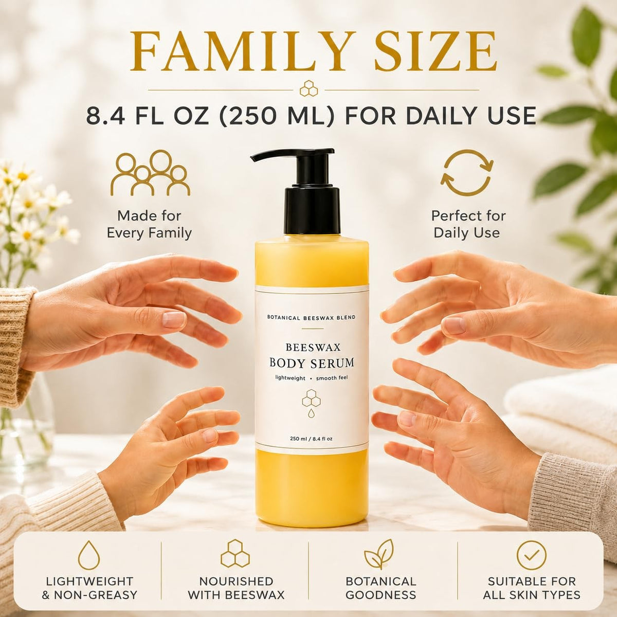 TFITWL Bees Body Serum for Crepey Skin, Waterless 8 Fl Oz (Pack of