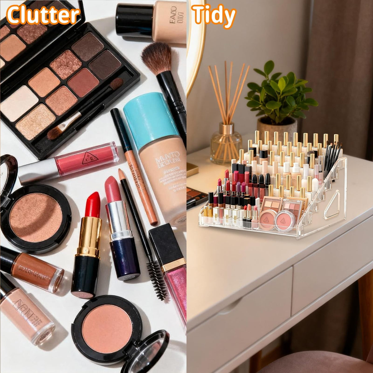 7-Layer Acrylic Nail Polish Organizer Display Case with Detachable Stand