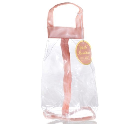 Clear Cosmetic Bag with Peach Trim - Travel Makeup Organizer
