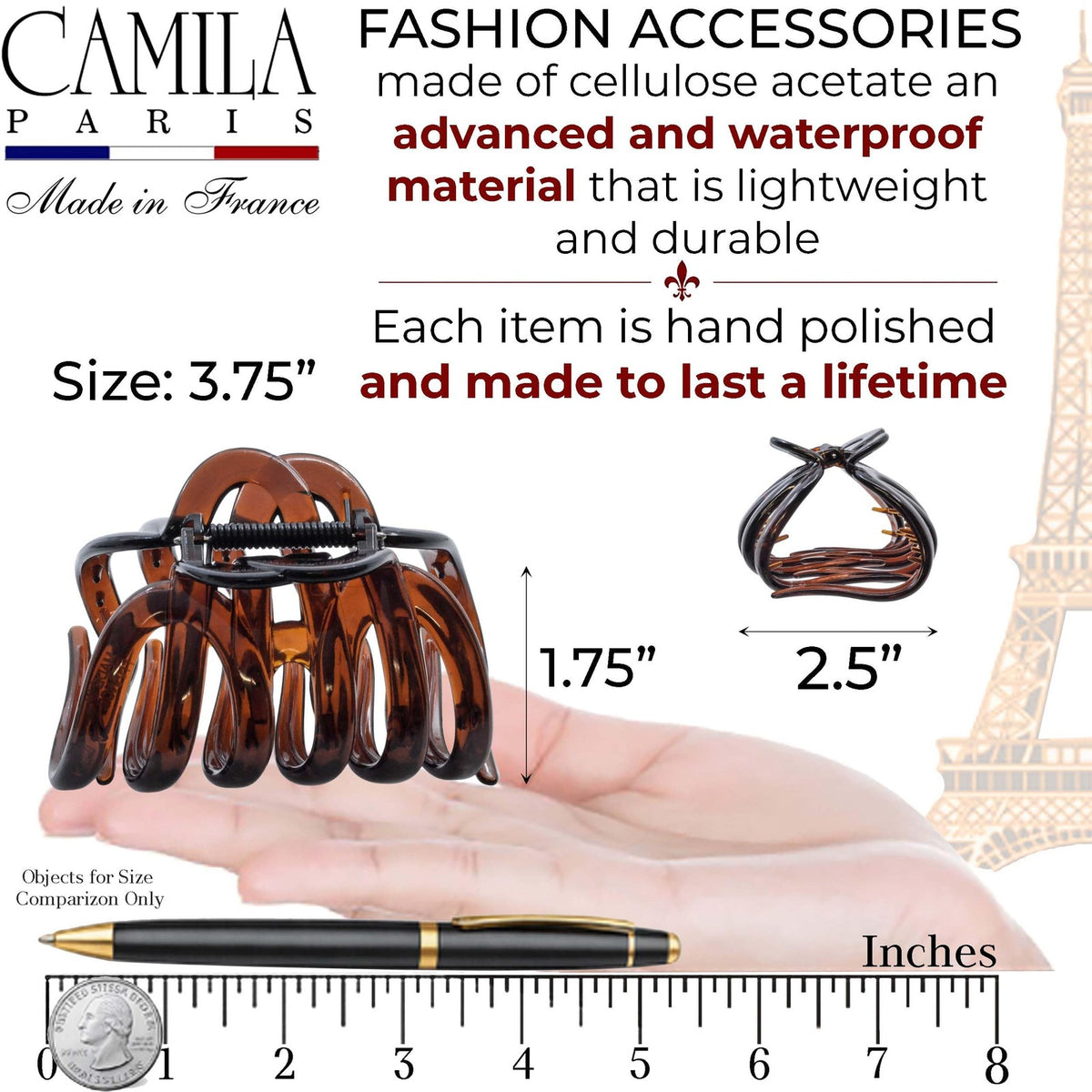 Camila Paris AD718 Octopus Hair Clips 1 Count (Pack of 1), Tortoise