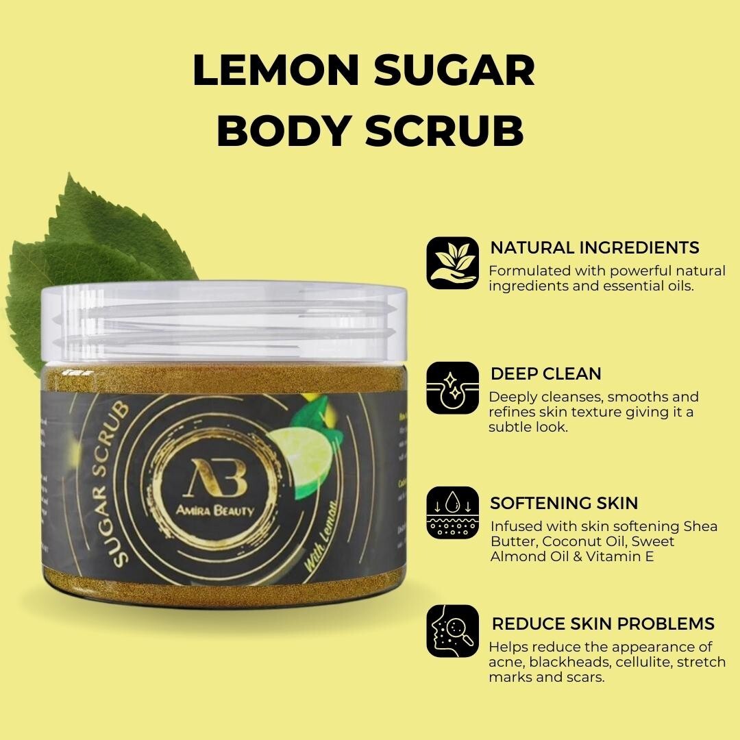 Exfoliating Body Scrub Polish Sugar Cellulite Exfoliator, Stretch