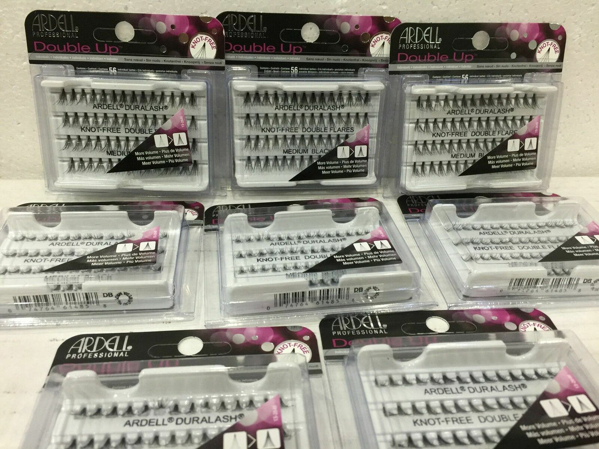 Double Individual False Eyelashes - Knot-Free, Long, Medium & Short Sets