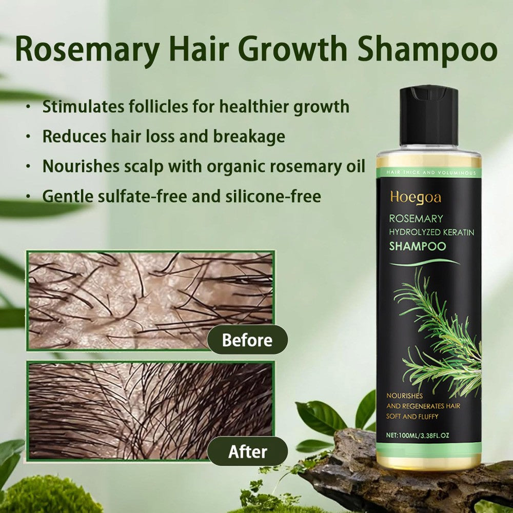 Organic Rosemary Hair Growth Shampoo for Thicker, Healthier Hair - 3 Pack