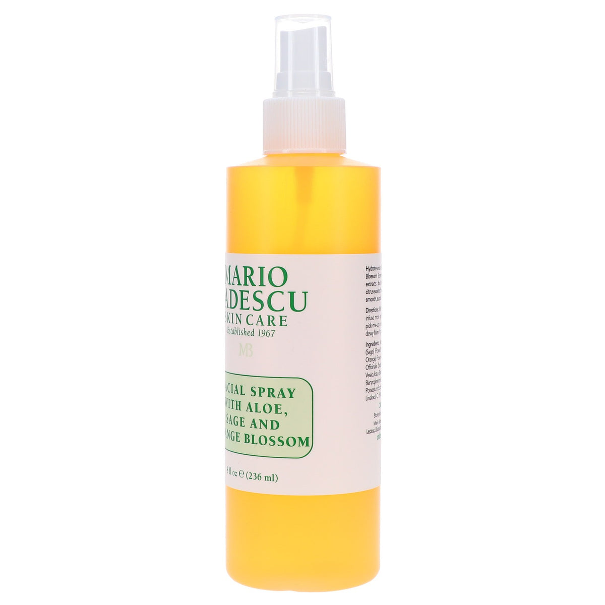 Facial Spray with Aloe, Sage & Orange Blossom - Hydrating Mist 8 oz