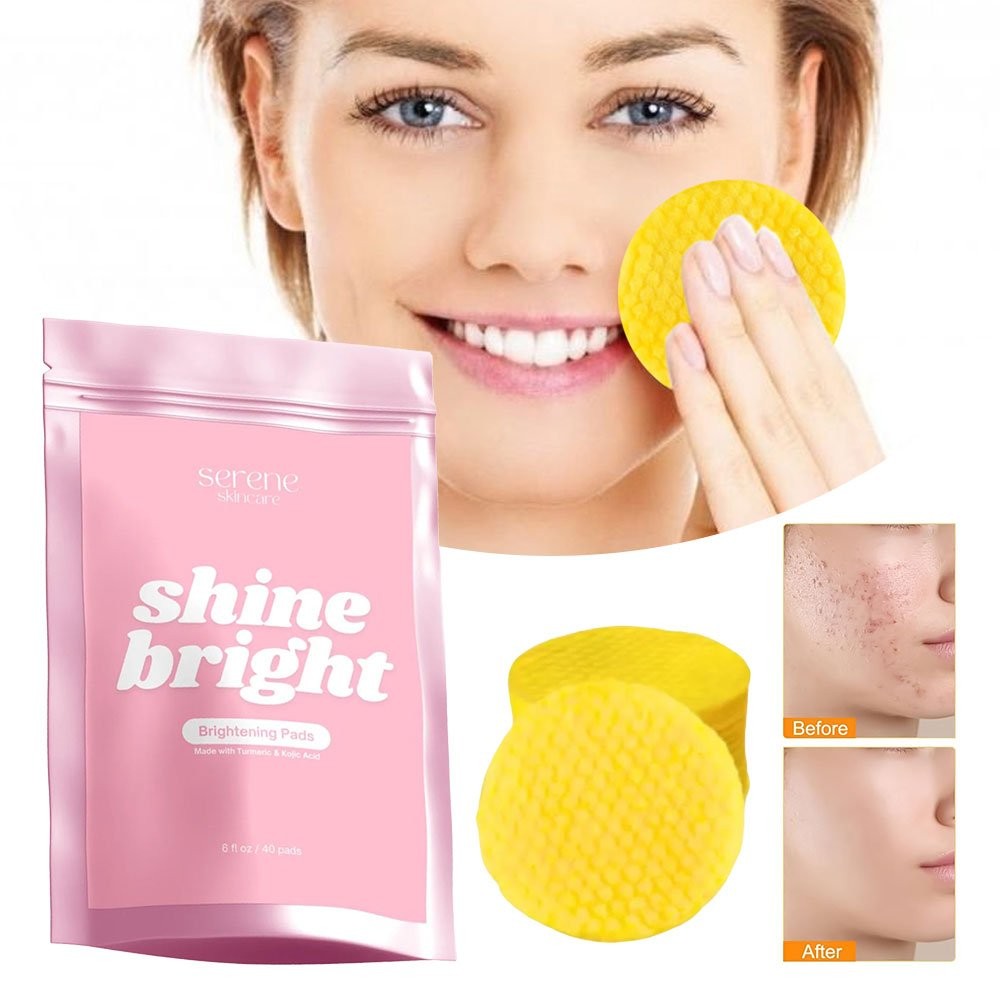 Turmeric Kojic Acid Cleansing Pads for Brightening & Exfoliating - Sensitive Skin Friendly