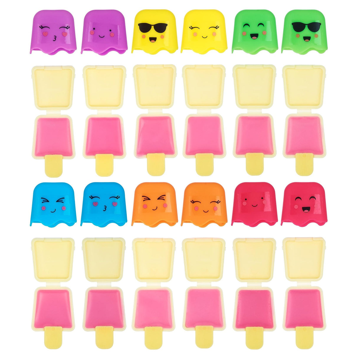 12-Piece Kids Lip Gloss Set - Novelty Popsicle-Shaped Lip Balms for Girls