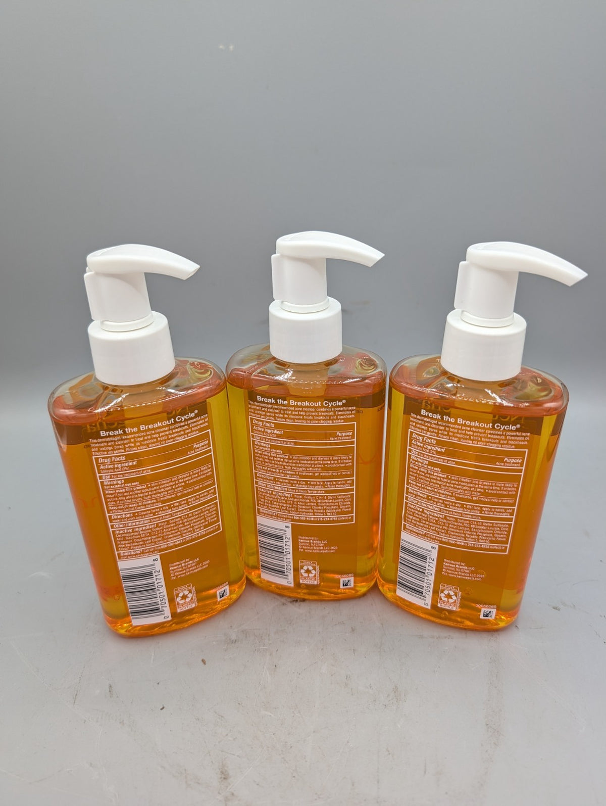 Neutrogena Oil-Free Salicylic Acid Acne Face Wash - 9.1 oz, Pack of 3